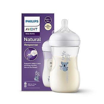 شیشه شیر نچرال ۲۶۰ میلی لیتر فیلیپس اونت PHILIPS AVENT سری Response – طرح کوالا