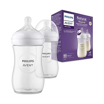شیشه شیر نچرال ۲۶۰ میلی لیتر دوتایی فیلیپس اونت PHILIPS AVENT سری Response