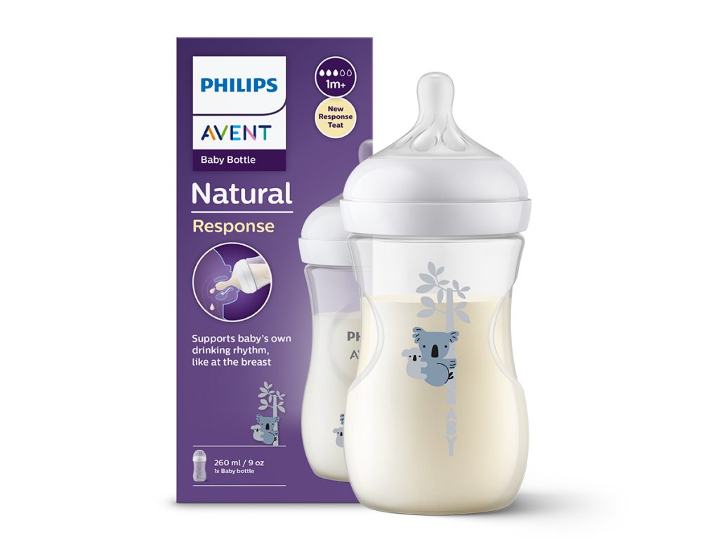 شیشه شیر نچرال ۲۶۰ میلی لیتر فیلیپس اونت PHILIPS AVENT سری Response - طرح کوالا 2 شیشه شیر نچرال ۲۶۰ میلی لیتر فیلیپس اونت PHILIPS AVENT سری Response - طرح کوالا 1