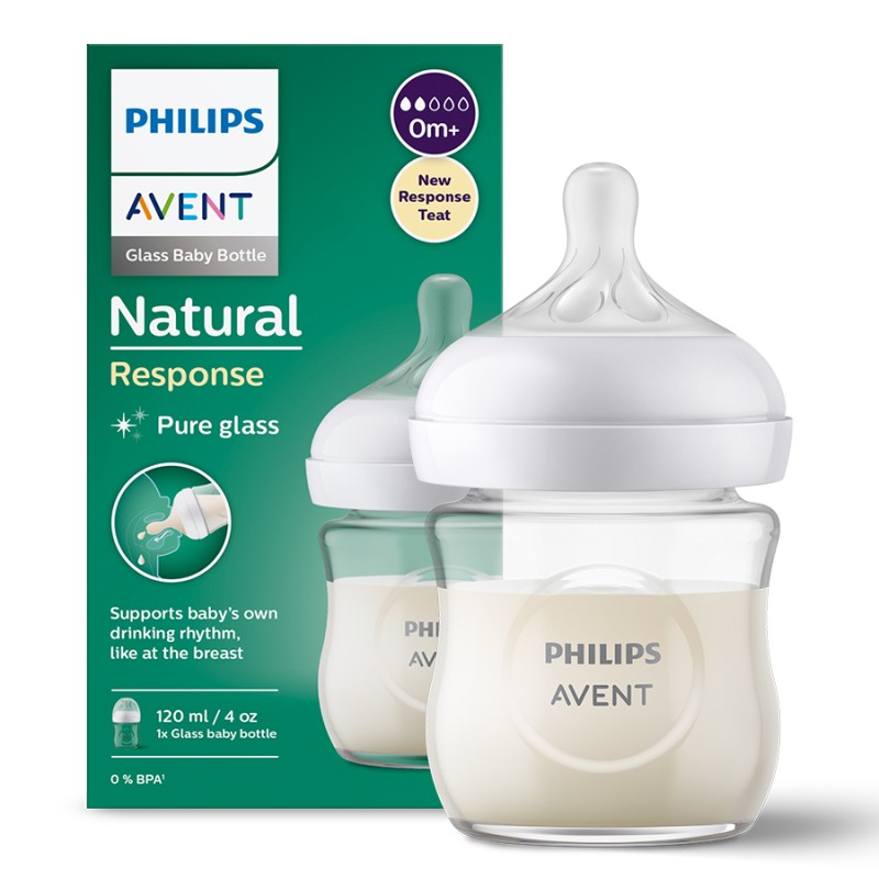 شیشه شیر نچرال پیرکس ۱۲۰ میلی لیتر فیلیپس اونت PHILIPS AVENT سری Response 1
