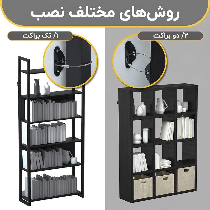 روش نصب بند ایمنی ضد واژگونی روی کتابخانه و کمد