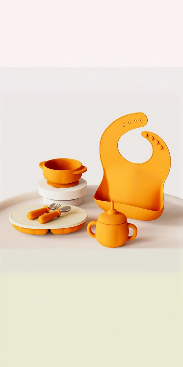 ست ظروف غذای سیلیکونی کودک ۵‌ تکه Pumpkin مدل ASE840 1
