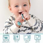 راهنمای شست‌وشو، فریزر، مایکروویو و تماس غذایی قاشق پری اسپون سیلیکونی کودک دو عددی مدل ASR844