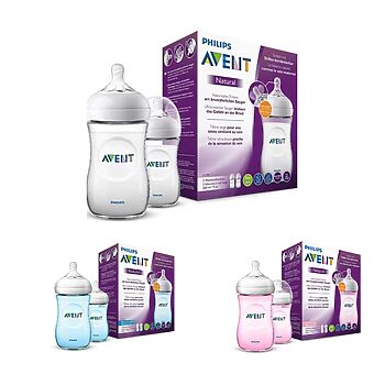 شیشه شیر نچرال ۲۶۰ میلی‌لیتر دوتایی فیلیپس اونت PHILIPS AVENT سری UltraSoft