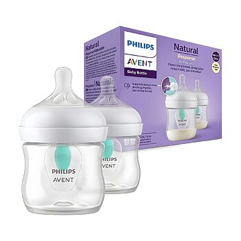 شیشه شیر نچرال ۱۲۵ میلی لیتر با سوپاپ AirFree فیلیپس اونت PHILIPS AVENT سری Response – بسته دوتایی