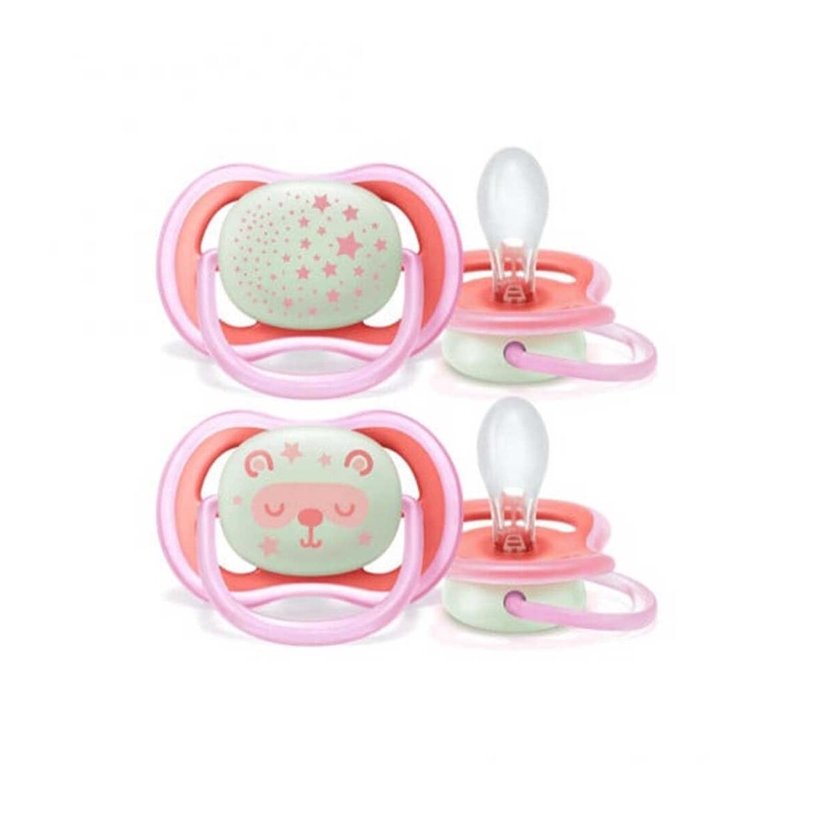 پستانک شب تاب ۶ تا ۱۸ ماه دوتایی فیلیپس اونت PHILIPS AVENT سری UltraAir مدل SCF376/22 1