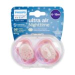 پستانک شب تاب ۶ تا ۱۸ ماه دوتایی فیلیپس اونت PHILIPS AVENT سری UltraAir مدل SCF376/22