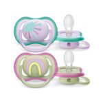 پستانک ارتودنسی ۰ تا ۶ ماه دوتایی فیلیپس اونت PHILIPS AVENT سری UltraAir مدل SCF085/59 - تصویر 3