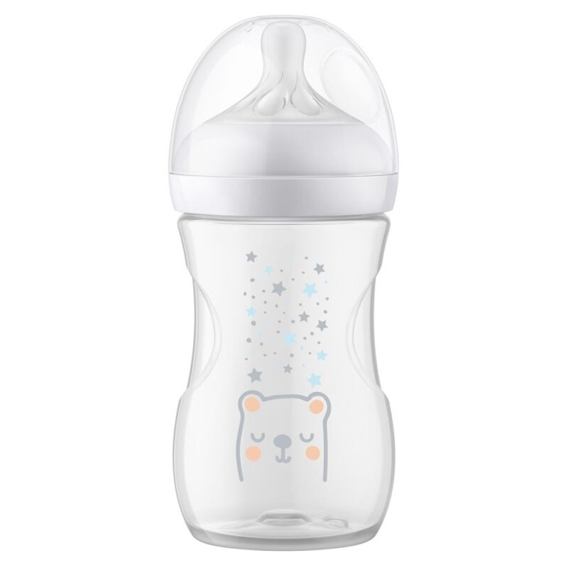شیشه شیر نچرال ۲۶۰ میلی لیترهمراه با سوپاپ Airfree فیلیپس اونت PHILIPS AVENT سری Response scy673-82