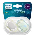 پستانک ارتودنسی ۰ تا ۶ ماه دوتایی شب و روز فیلیپس اونت سری UltraAir مدل SCF085/69