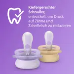 پستانک ارتودنسی ۰ تا ۲ ماه دوتایی فیلیپس اونت سری UltraStart مدل SCF075/01 - تصویر 5