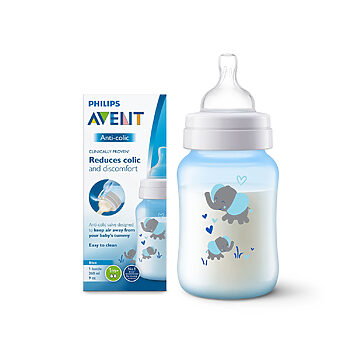 شیشه شیر کلاسیک ۲۶۰ میلی‌لیتر فیلیپس اونت PHILIPS AVENT سری AntiColic - طرح فیل