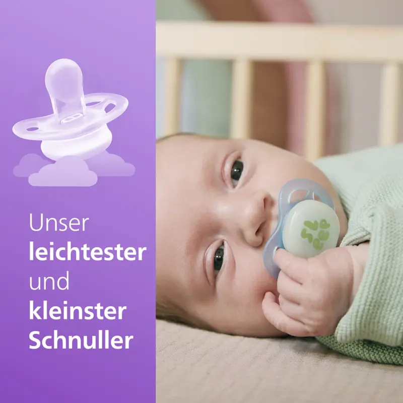 پستانک ارتودنسی شب‌تاب ۰ تا ۲ ماه دوتایی فیلیپس اونت سری UltraStart مدل SCF075/08 - تصویر 7
