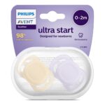 پستانک ارتودنسی ۰ تا ۲ ماه دوتایی فیلیپس اونت سری UltraStart مدل SCF075/01