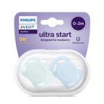 پستانک ارتودنسی ۰ تا ۲ ماه دوتایی فیلیپس اونت سری UltraStart مدل SCF075/02