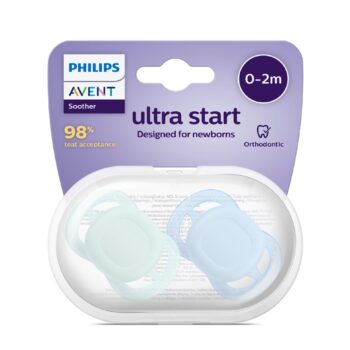پستانک ارتودنسی ۰ تا ۲ ماه دوتایی فیلیپس اونت سری UltraStart مدل SCF075/02