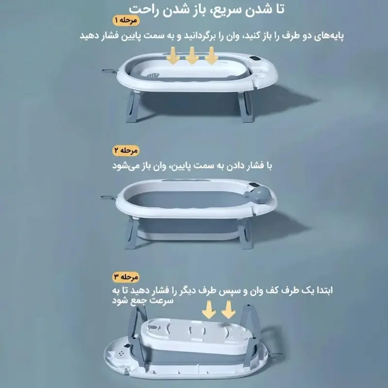 وان حمام کودک جمع‌شو پایه‌دار Ocean Bathtub مدل AST590 - تصویر 8