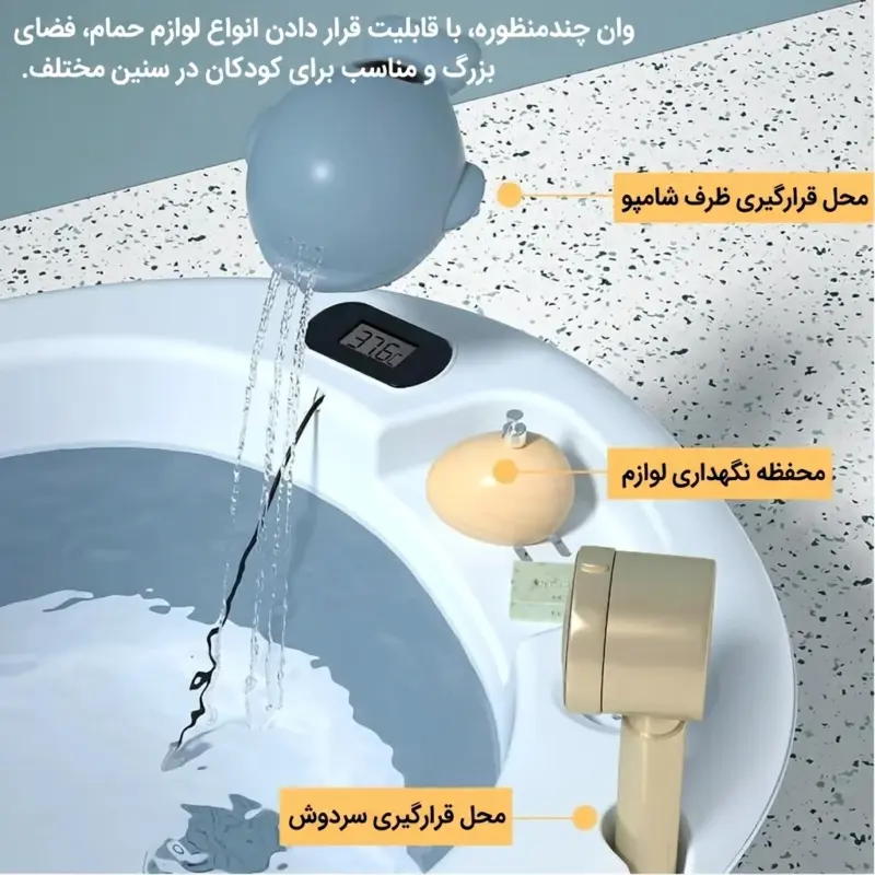 وان حمام کودک جمع‌شو پایه‌دار Ocean Bathtub مدل AST590 - تصویر 9