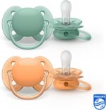 پستانک ارتودنسی ۰ تا ۶ ماه دوتایی فیلیپس اونت سری Ultrasoft مدل SCF091/03 - تصویر 2
