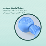 دسته ارگونومیک و شیاردار ست قاشق و چنگال آموزشی سیلیکونی کودک طرح پاندا مدل AST825