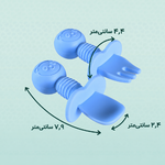 ابعاد ست قاشق و چنگال آموزشی سیلیکونی کودک طرح پاندا مدل AST825