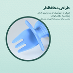 طراحی محافظ‌دار ست قاشق و چنگال آموزشی سیلیکونی کودک طرح پاندا مدل AST825