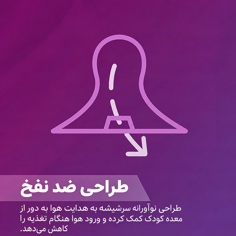 طراحی ضد نفخ سرشیشه فیلیپس اونت سری Grow برای کمک به کاهش ورود هوا به معده کودک