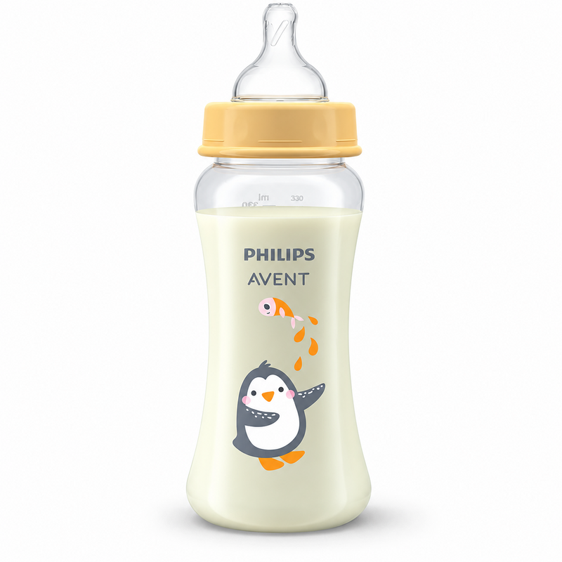 شیشه شیر ۳۳۰ میلی‌لیتر فیلیپس اونت سری Grow با طرح پنگوئن